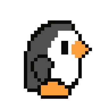 Pixel Art Penguin Walking