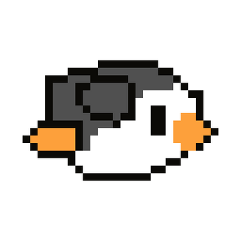 Pixel Art Penguin Swimming