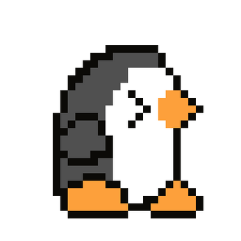 Pixel Art Penguin Excited